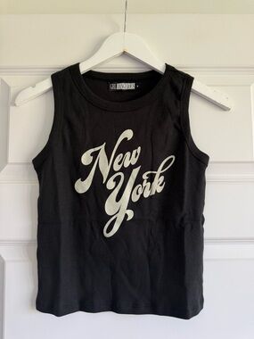 Girl Dangerous New York Ribbed Cropped Tank Top - Black NWT